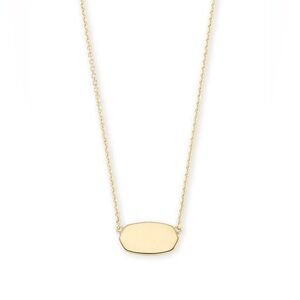 Kendra Scott Elisa Oval Pendant Necklace In 18k Gold Vermeil